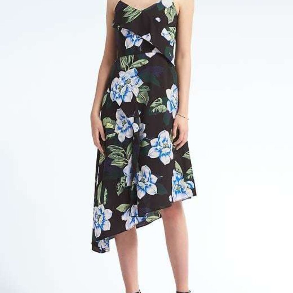 Banana republic asymmetrical floral dress